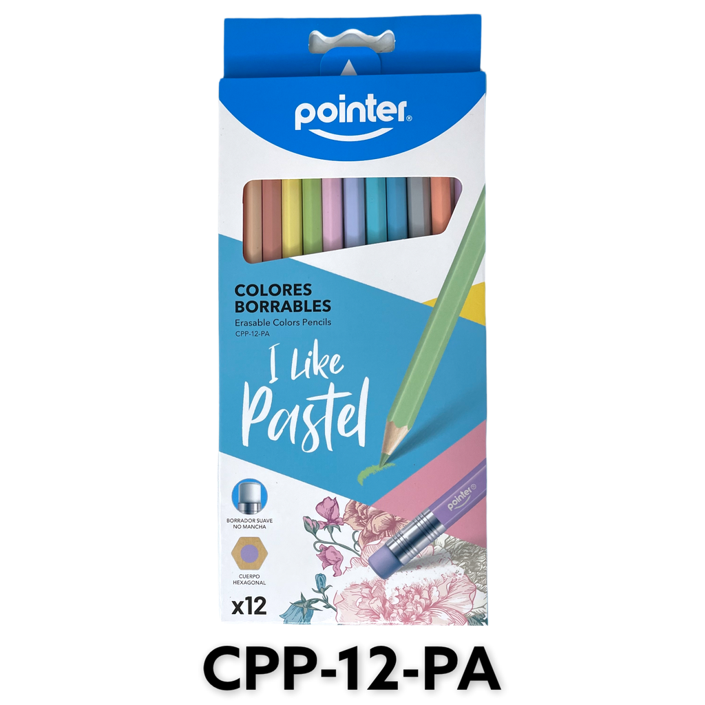 LAPICES DE COLORES PASTEL BORRABLE POINTER