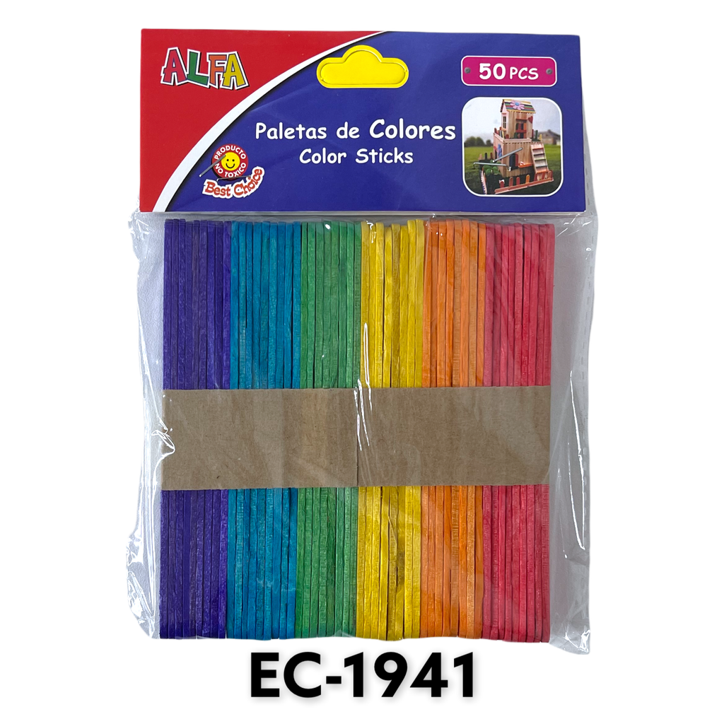 PALITOS DE PALETA COLORES ALFA 50pza