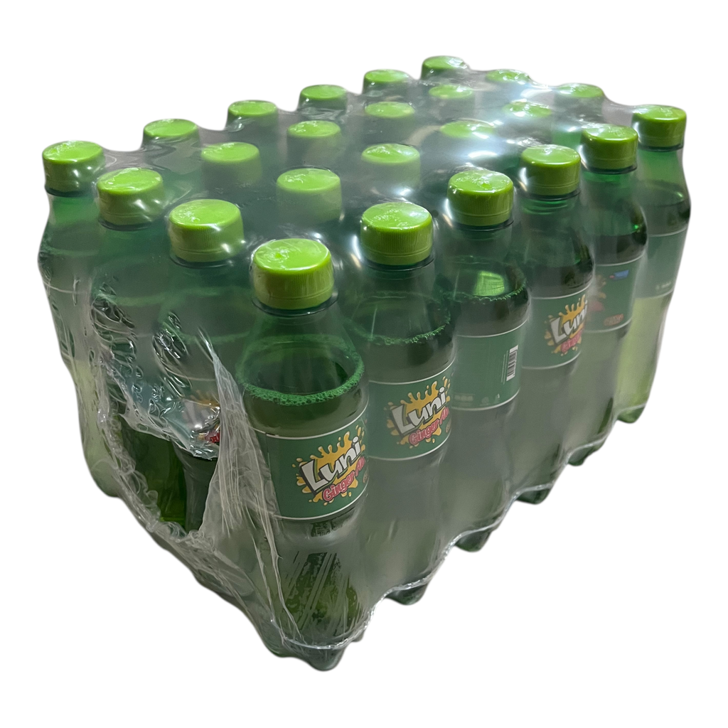 CAJA LUNI GINGER ALE PLASTICO 455ML 24 UNIDADES