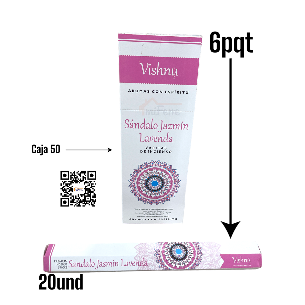 PQT INCIENSO SANDALO JAZMIN LAVENDA SAV