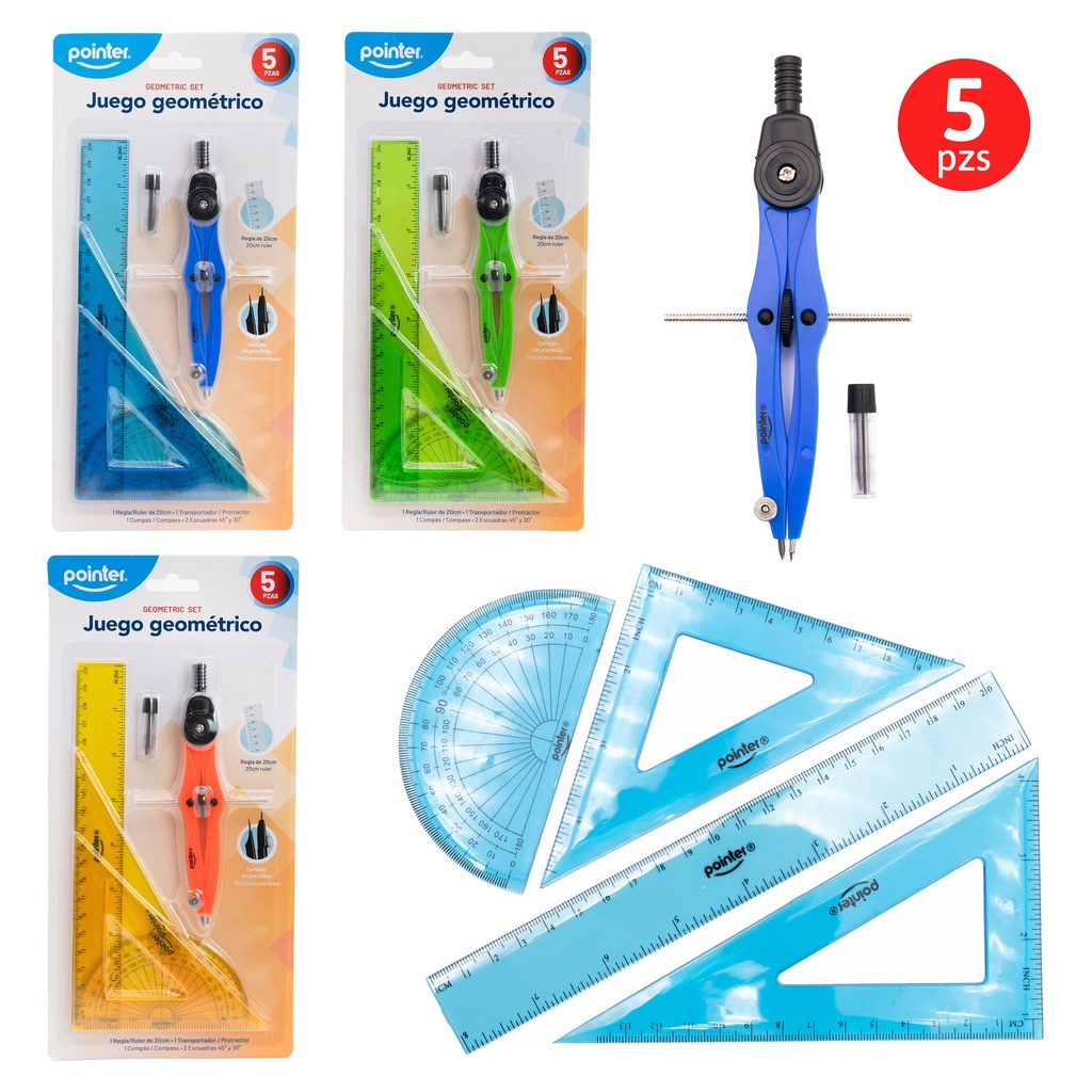 JUEGO GEOMETRICO 5pza POINTER