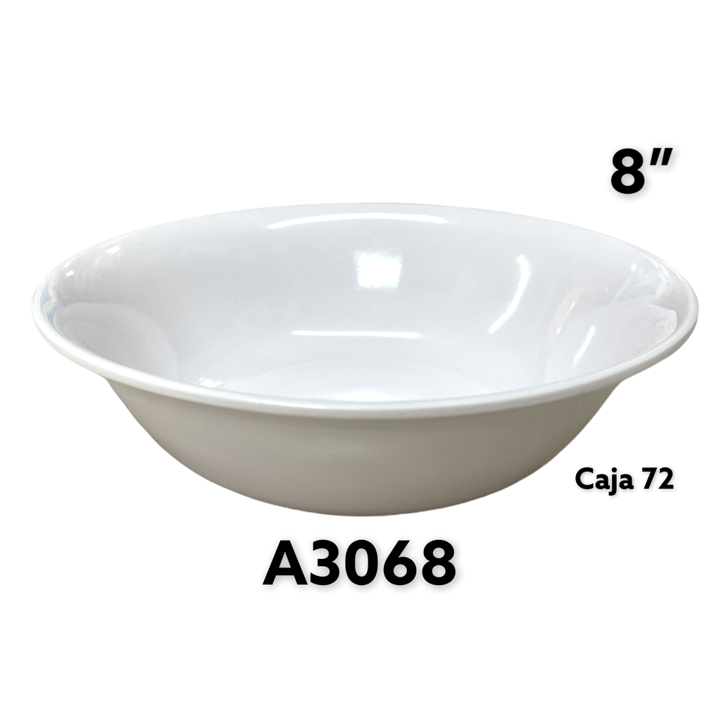 BOWL DE MELAMINA 8" BLANCO