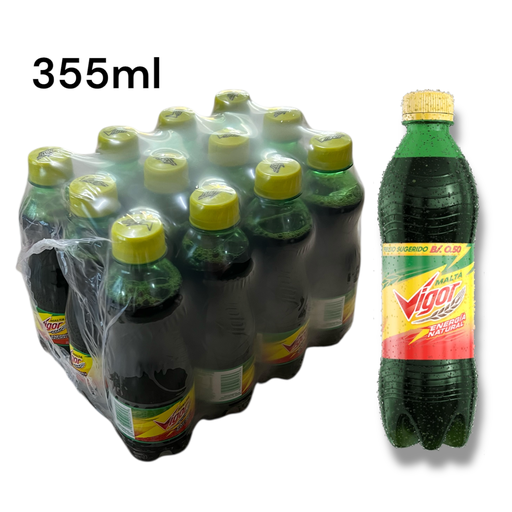 [9123] CAJA MALTA VIGOR PLASTICO 355ML 12 UNIDADES