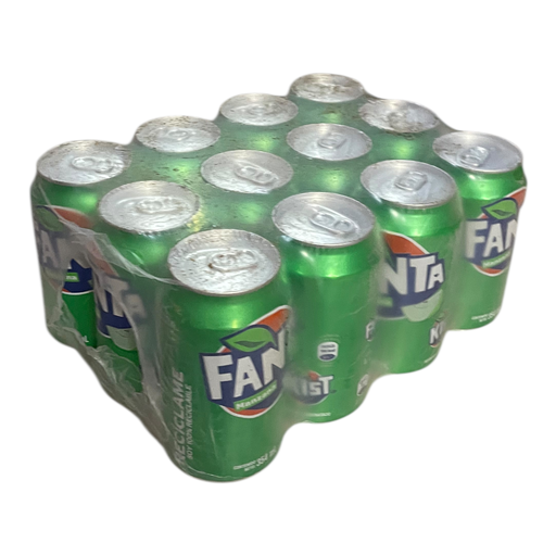 CAJA SODA FANTA MANZANA LATA 354ML 12 UNIDADES