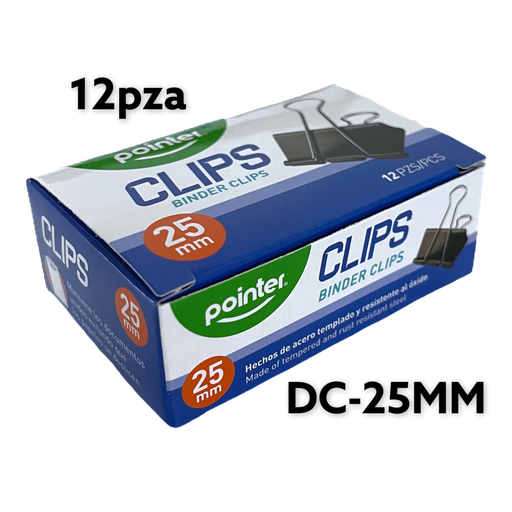 [DC-25MM] BINDER CLIPS 25mm 12pza POINTER